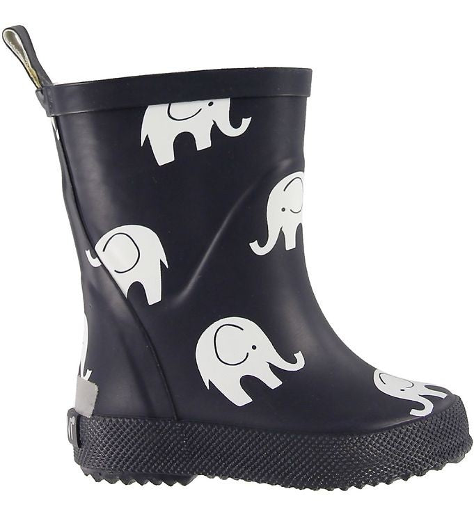 Cizme din cauciuc natural cu imprimeu CeLaVi - Elephants Print - Dark Navy