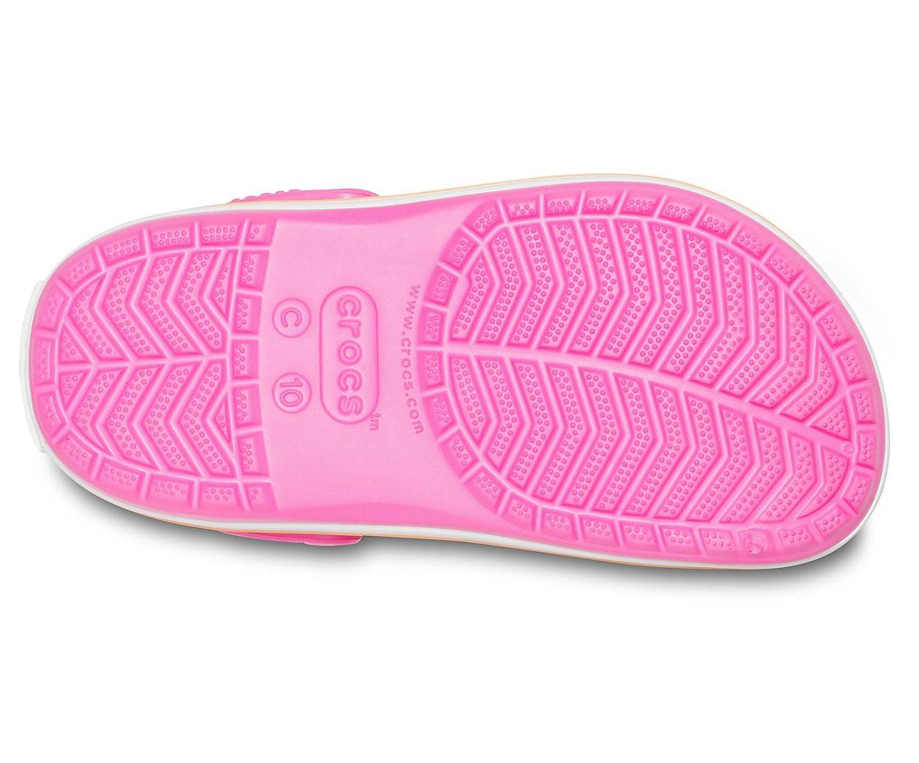 Slapi Crocs (Kids' Crocband™ Clog) - Electric Pink/ Cantaloupe