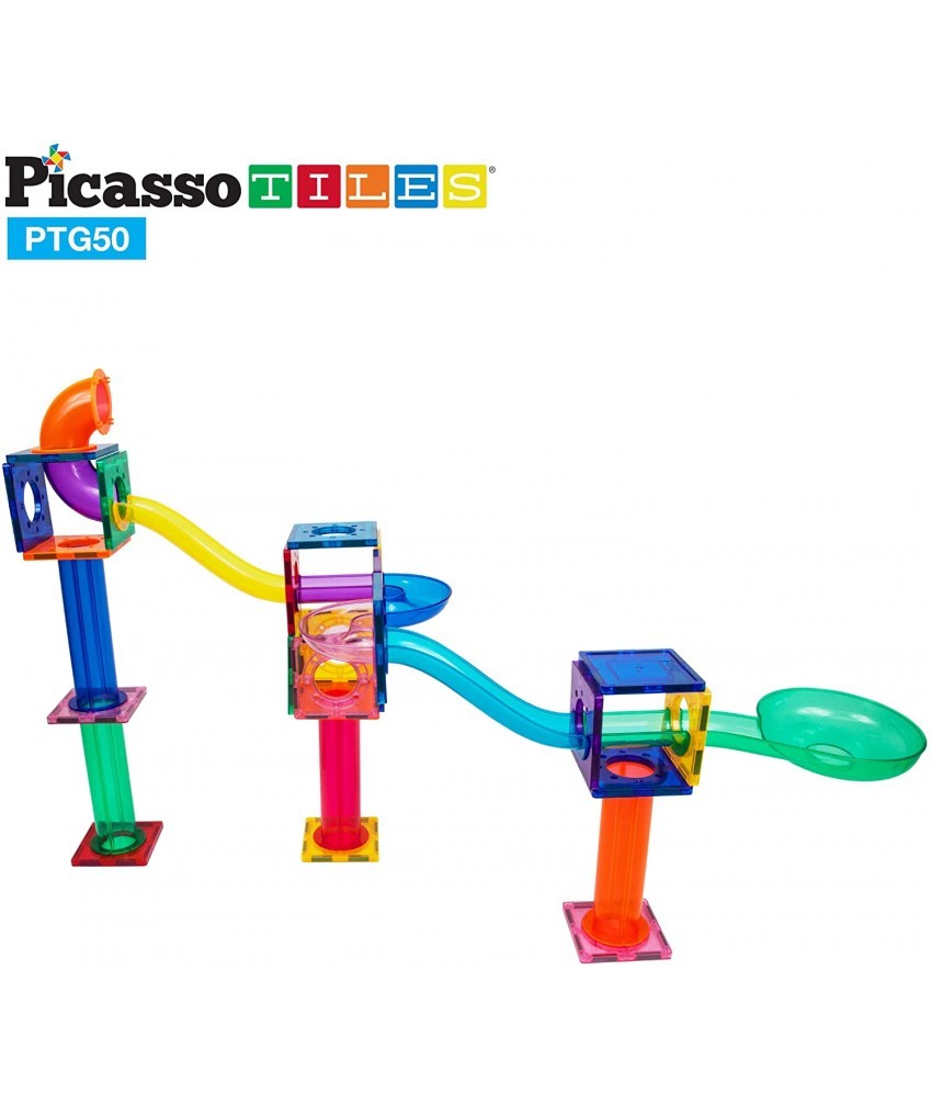 Set PicassoTiles Traseu Pentru Bile (Marble Run) - 50 De Piese