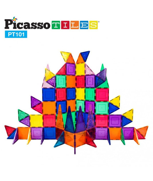 Set PicassoTiles - 101 Piese Magnetice De Construcție Colorate
