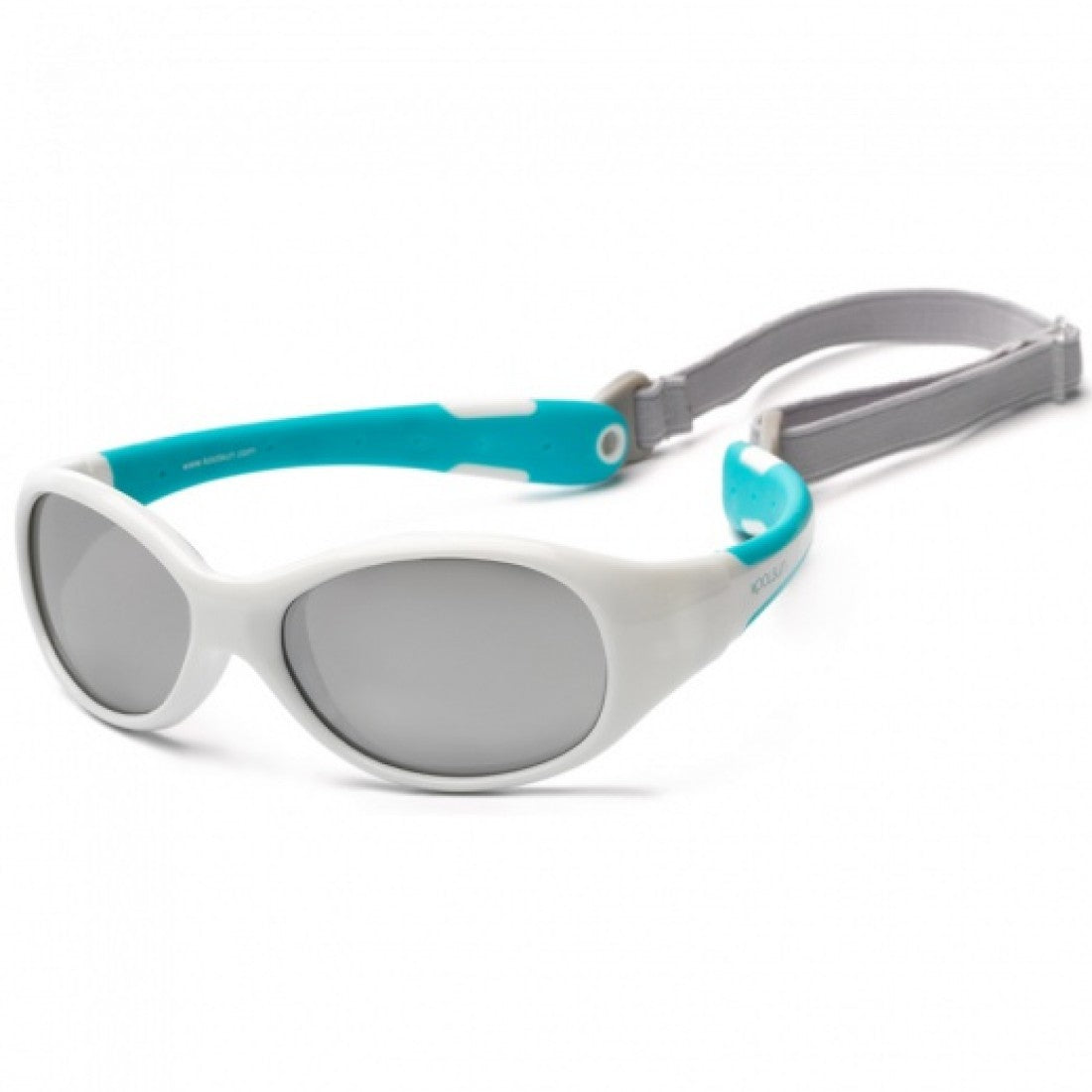 Ochelari de soare pentru copii - Koolsun Flex - White Aqua - 0-3 ani