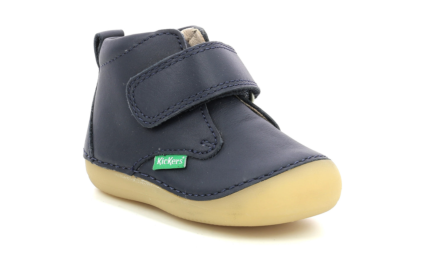 Ghete din piele cu velcro Kickers - SABIO - Marine Fonce