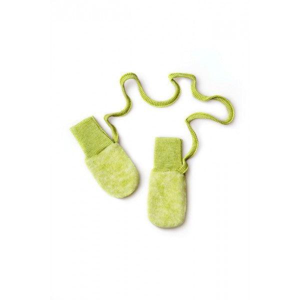 Mănuși fleece din lână organică, verde - Cosilana