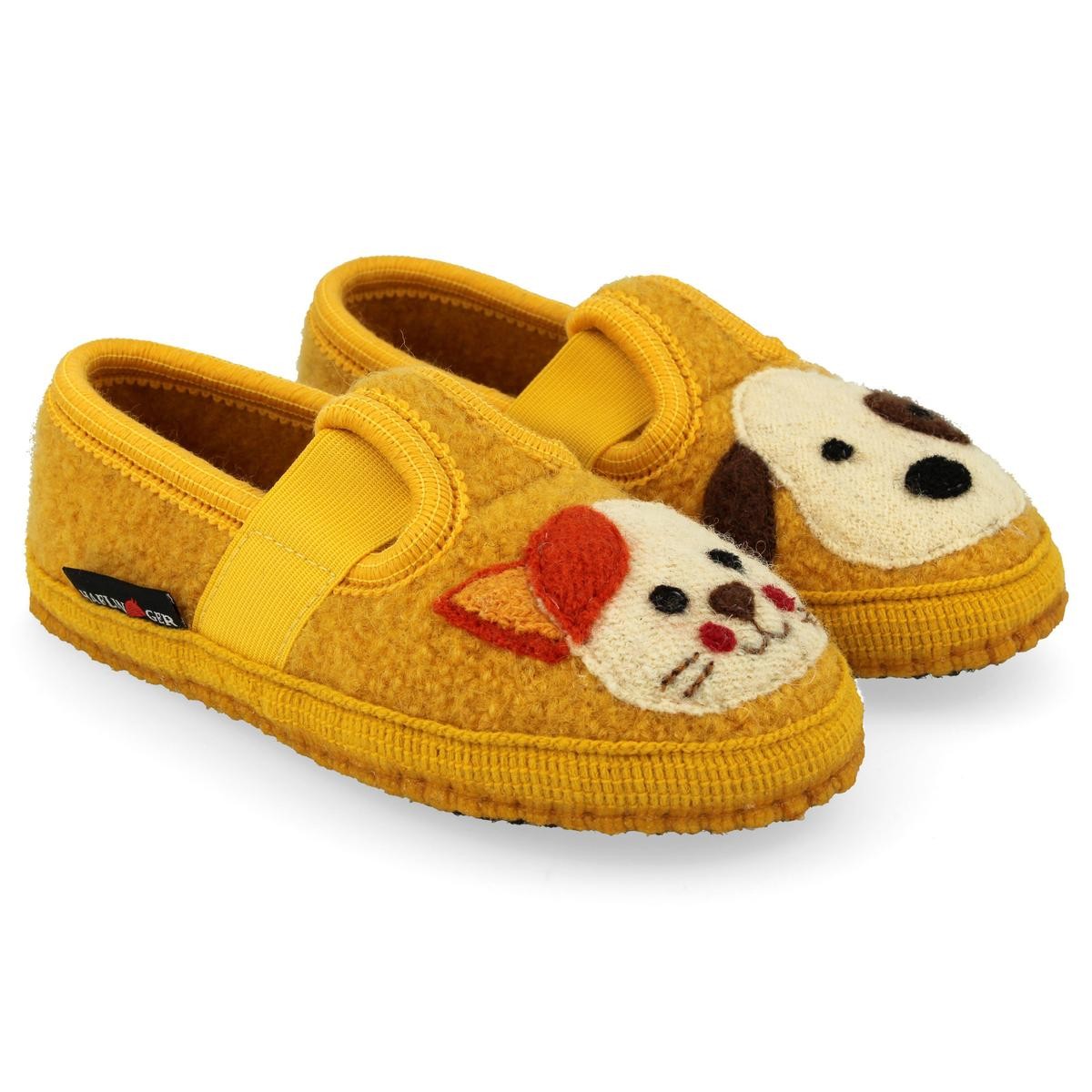 Pantofi Haflinger din lână fiartă - Pets Yellow