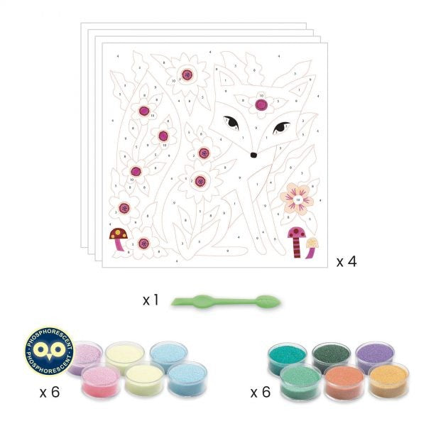 Atelier creativ cu nisip și sclipici, Animale luminoase, Djeco