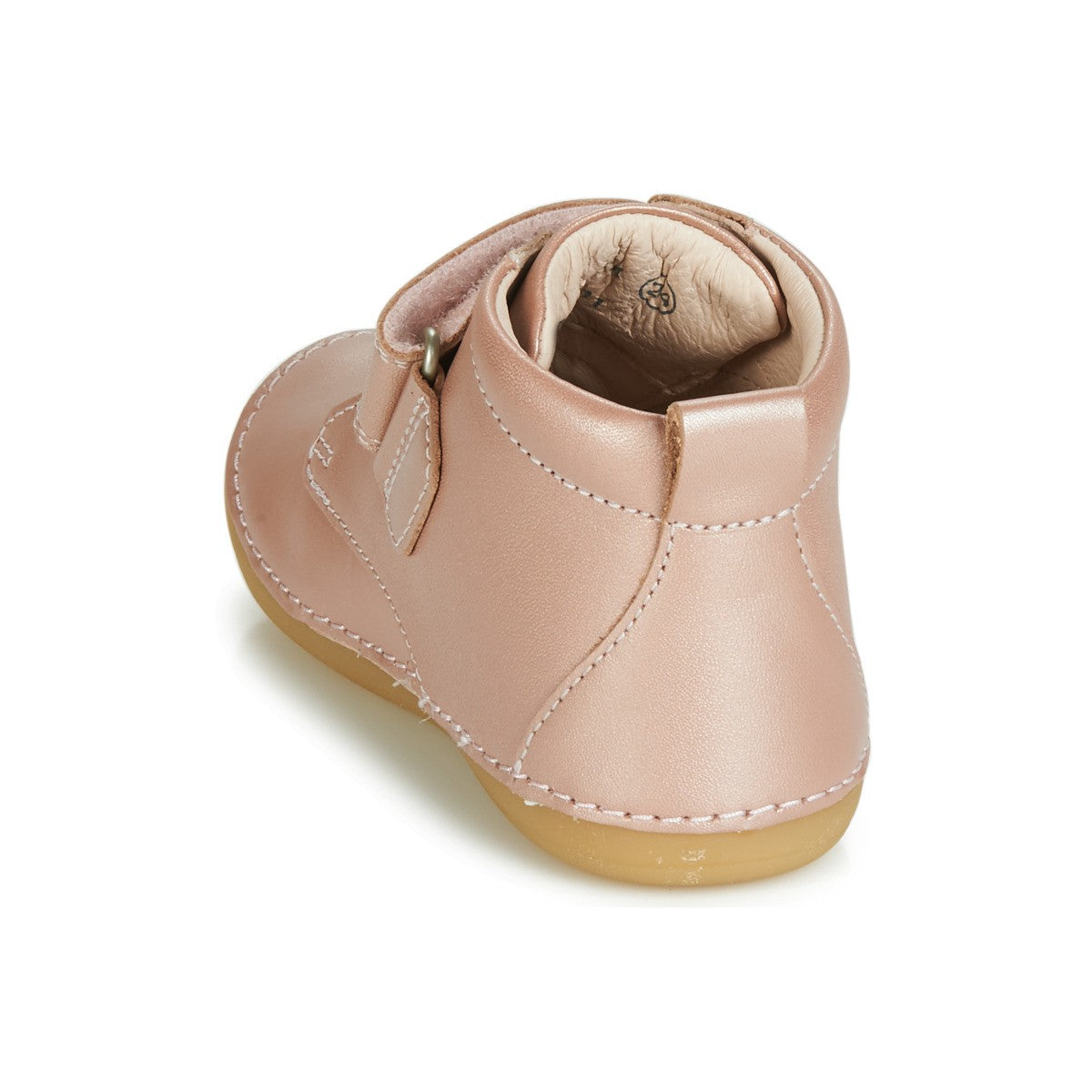 Ghete din piele cu velcro Kickers - SABIO - Pink Metal