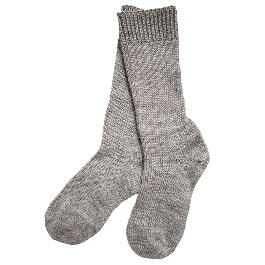 Șosete Hirsch Natur cu talpă plușată din lână organică - Grey Melange