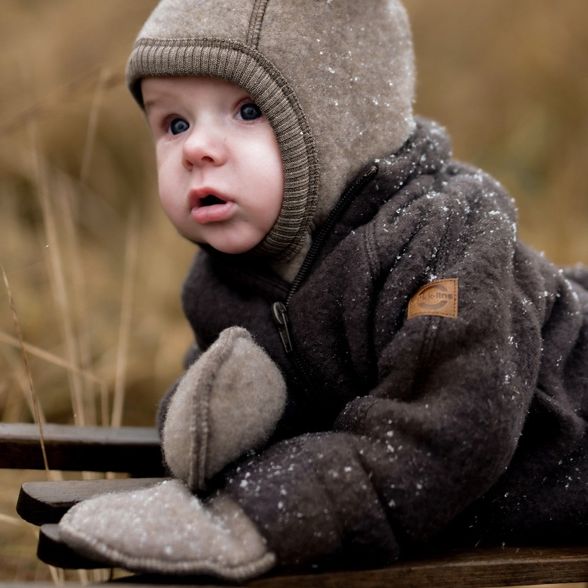 Mănuși Mikk-line din fleece lână merinos - Melange Denver