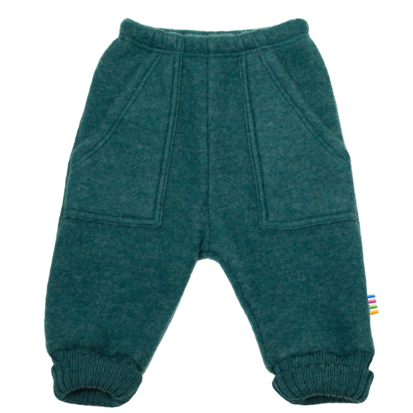 Pantaloni baggy Joha din lana merinos fleece - Petrol Blue