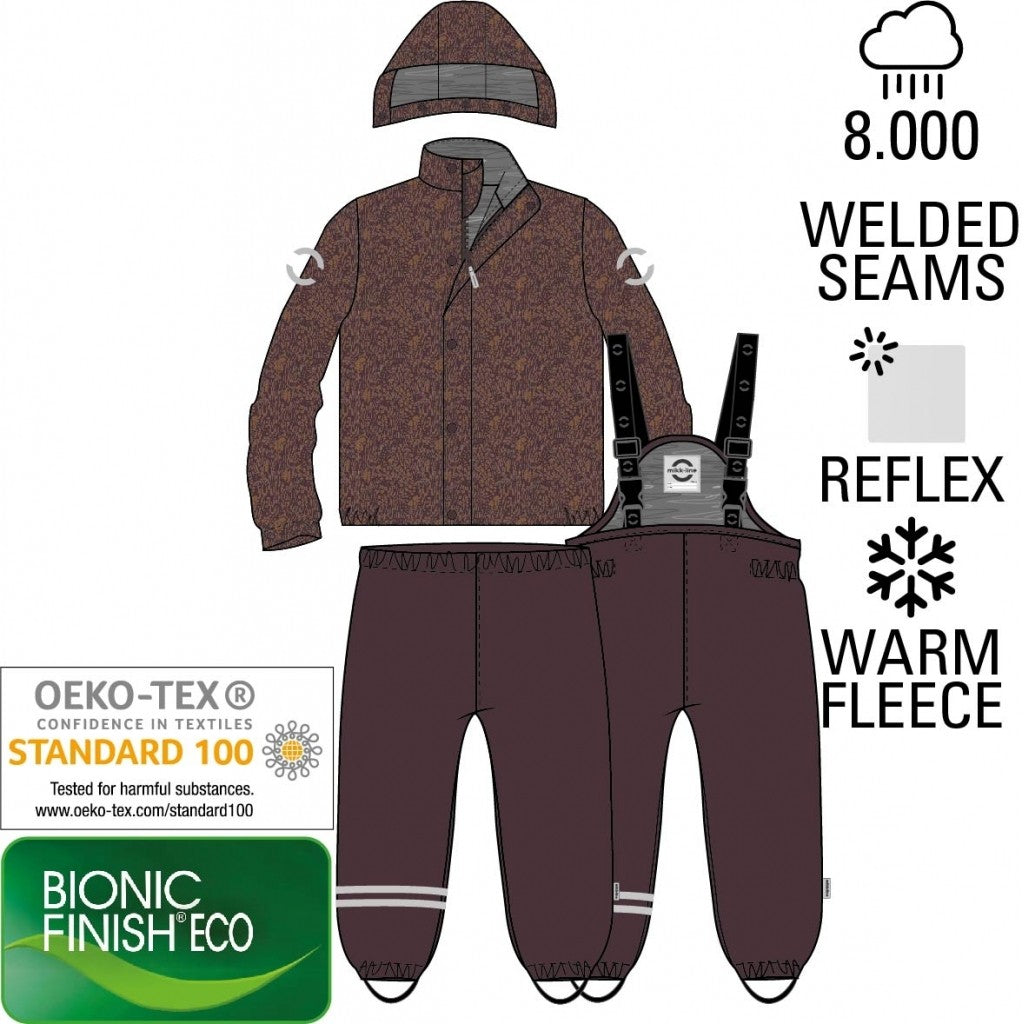 Set de ploaie captusit cu fleece Mikk-line - Fudge