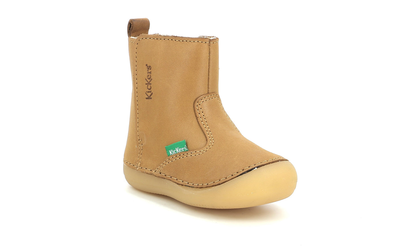 Cizme din piele imblanite Kickers - Socool Cho Camel