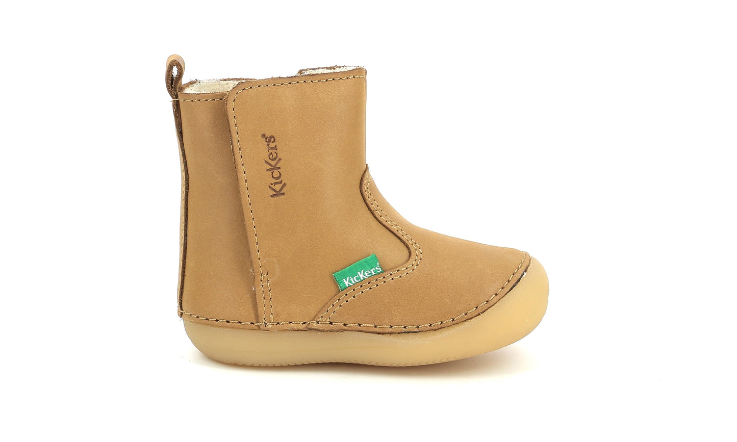 Cizme din piele imblanite Kickers - Socool Cho Camel