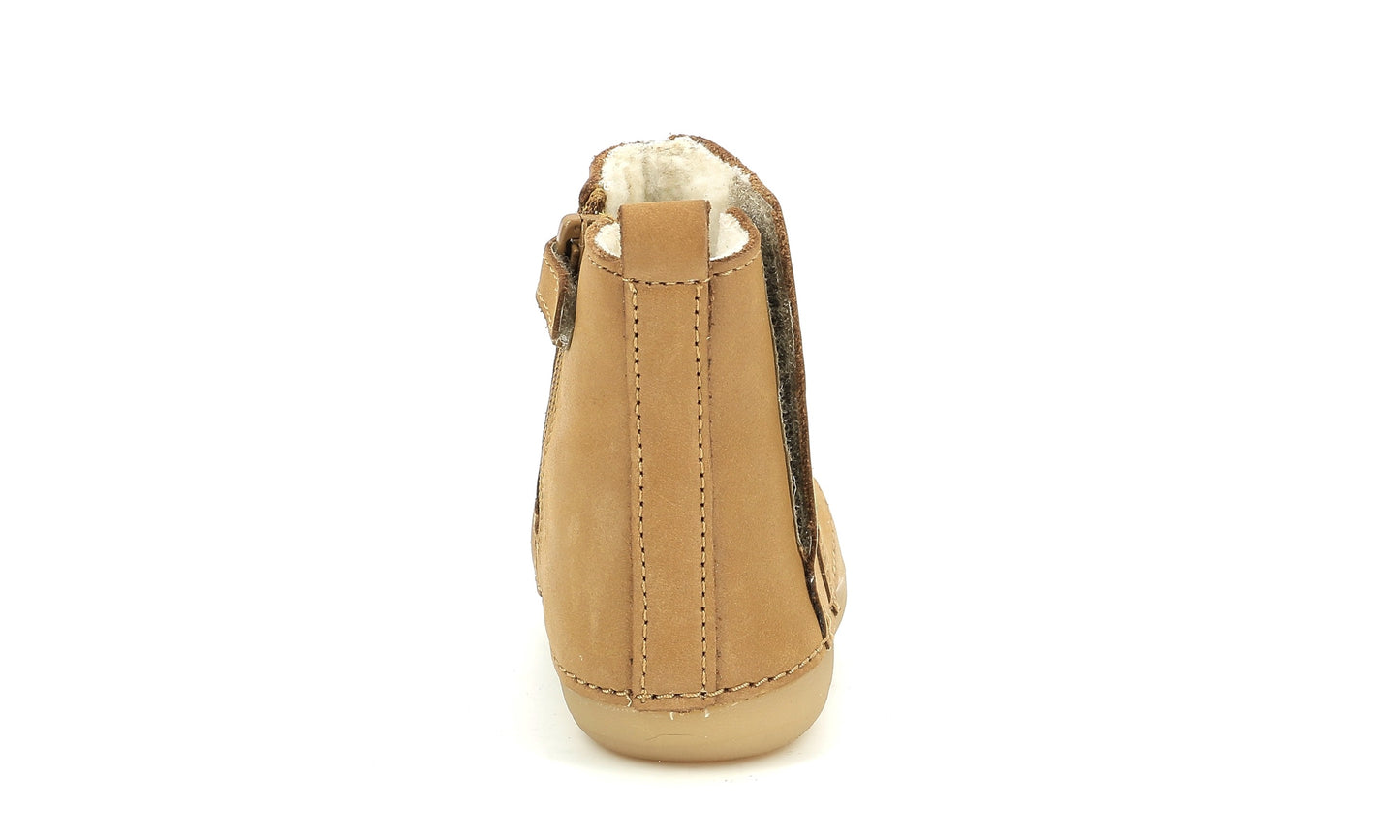 Cizme din piele imblanite Kickers - Socool Cho Camel