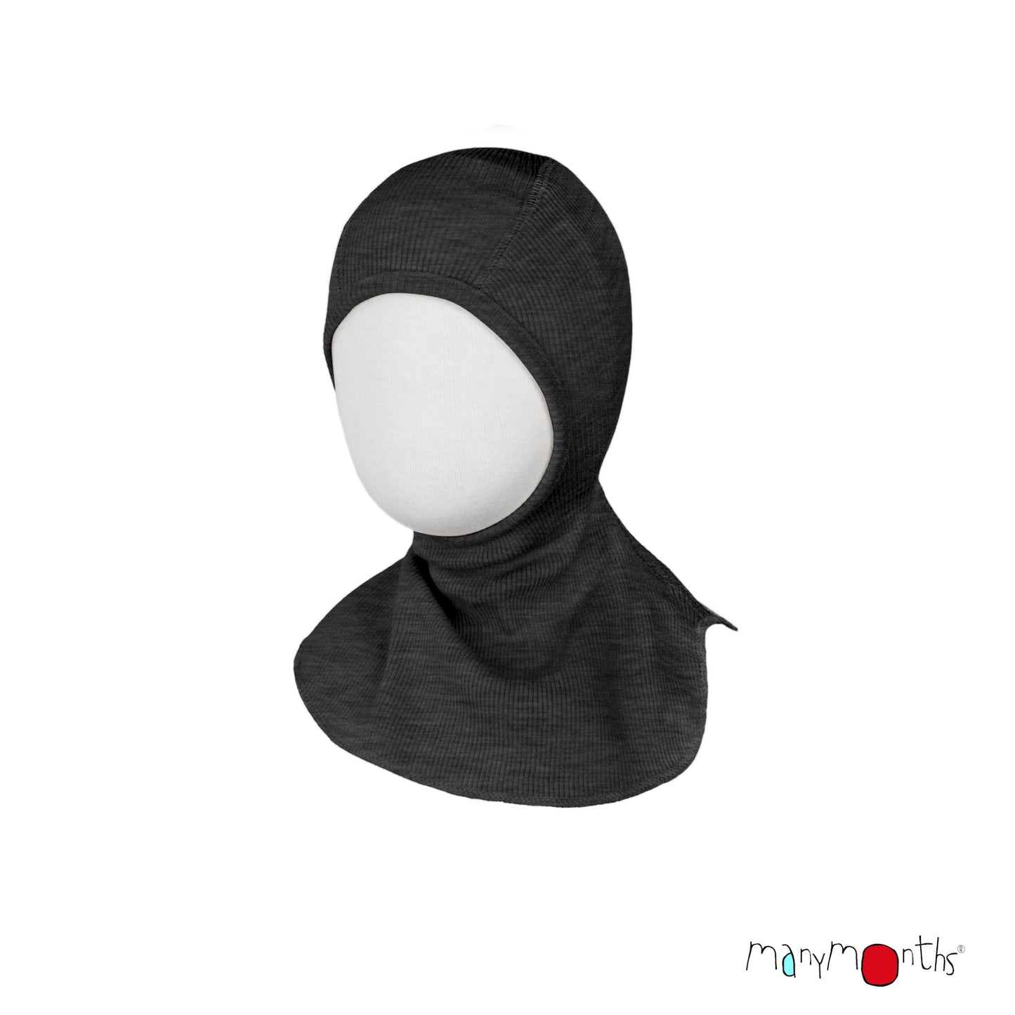 Cagulă ManyMonths din lână merinos - Foggy Black