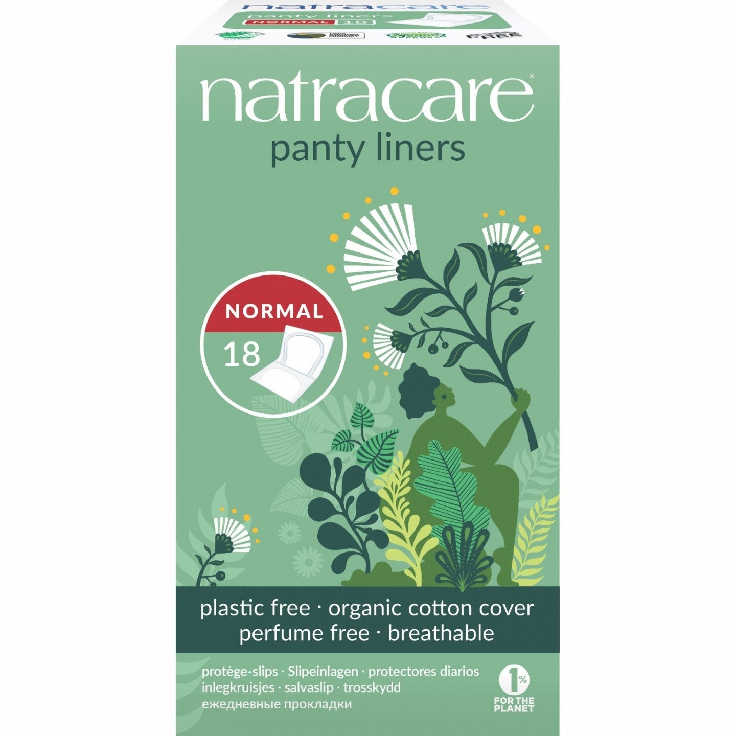 Absorbante zilnice bio Natracare ambalate individual, 18 buc