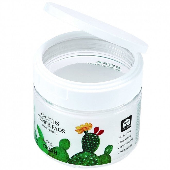 Dischete umede cu toner facial, extract de cactus, Yadah, 60 buc