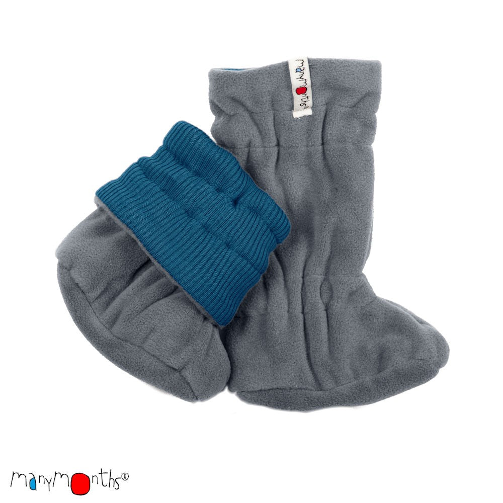 Botosei ManyMonths Winter Booties pt babywearing - Mykonos Waters/ Charcoal