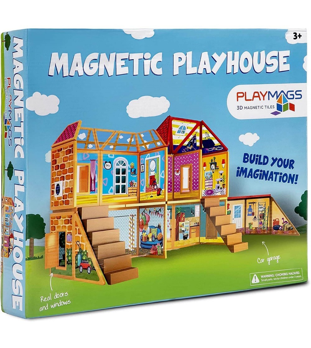 Set Playmags căsuță de joacă - 48 piese magnetice de construcție