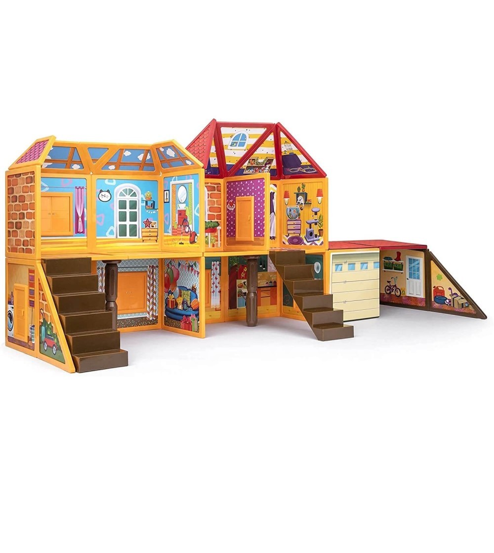 Set Playmags căsuță de joacă - 48 piese magnetice de construcție
