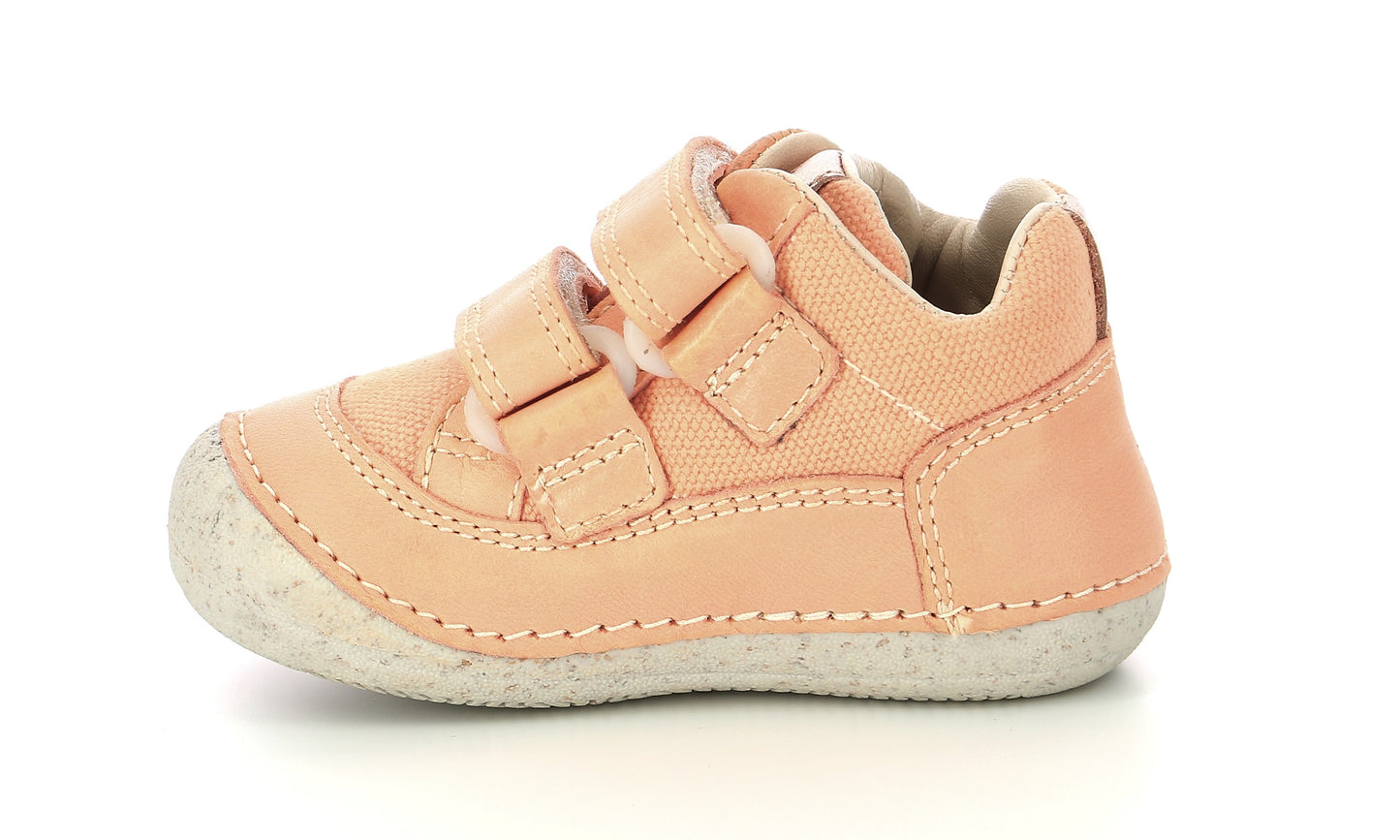 Ghete din piele cu velcro Kickers - Sostankro Orange Clair