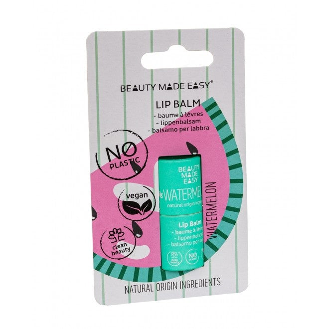 Balsam natural de buze zero plastic, Watermelon, Beauty Made Easy, 5,5 g