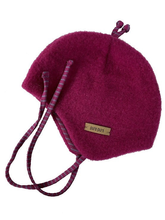 Căciulă Pure Pure din lână fleece organică - Roz inchis