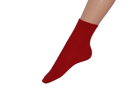 Șosete fine Hirsch Natur din lână organică și bumbac - Roșu