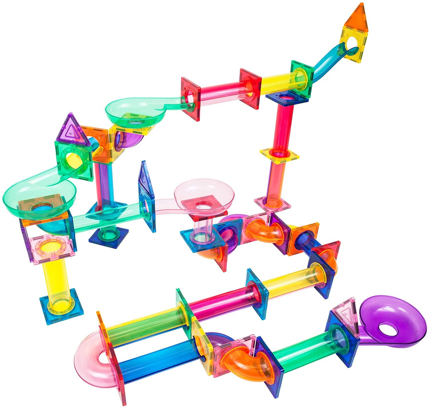 Set PicassoTiles Traseu Magnetic Pentru Bile (Marble Run) - 120 De Piese