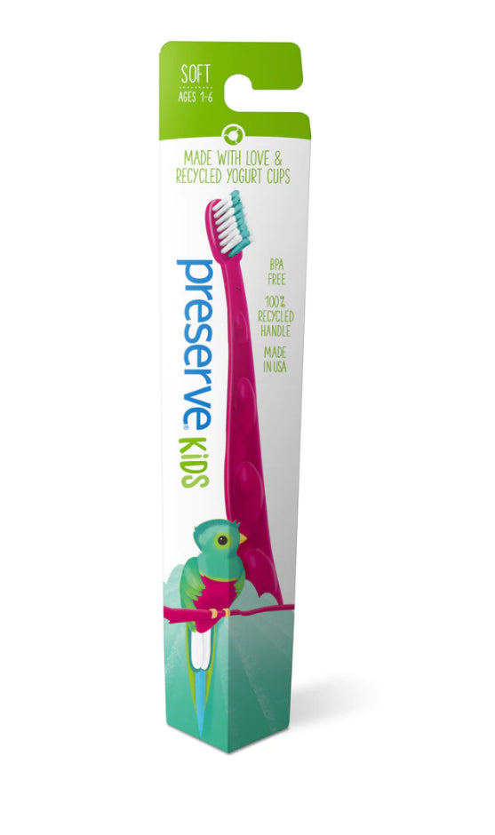 Periuta naturala de dinti Preserve pentru copii 1-6 ani - Fuchsia