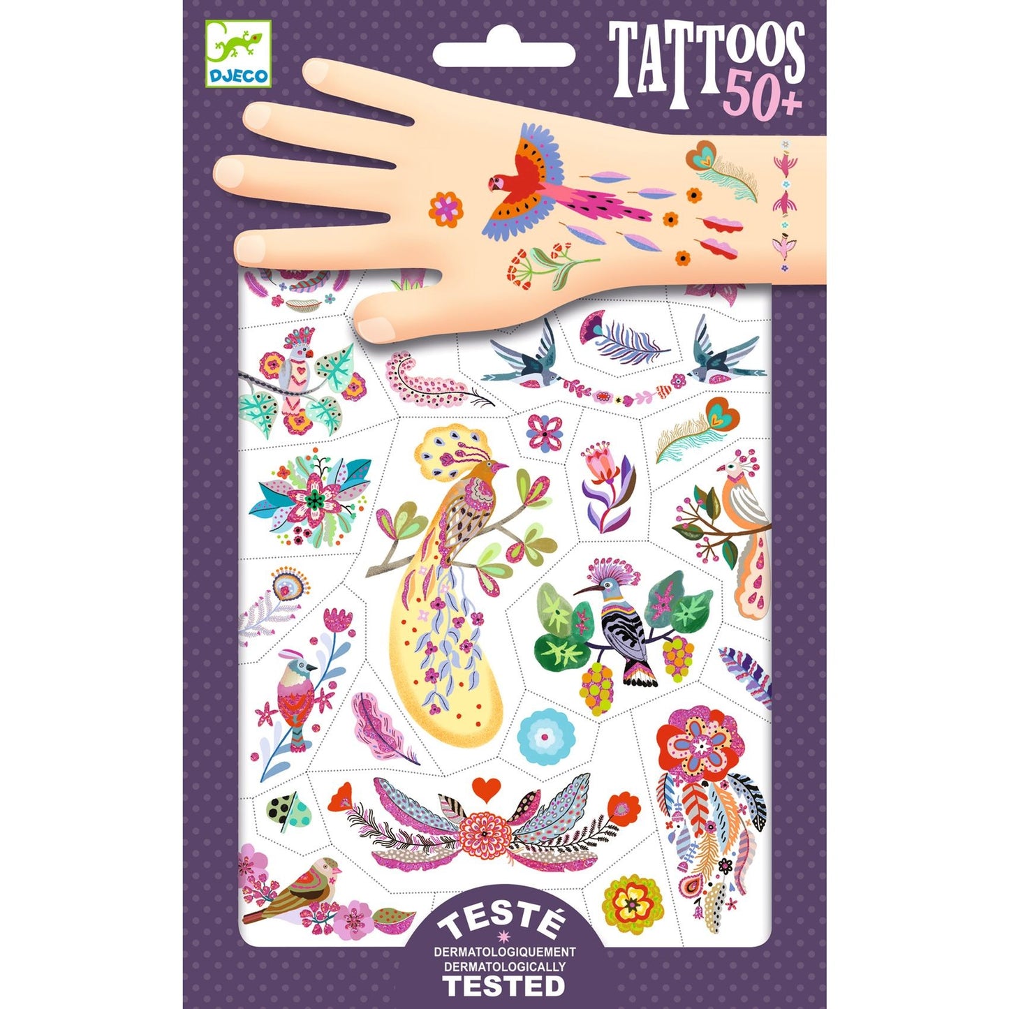 Tatuaje Djeco Păsări multicolore