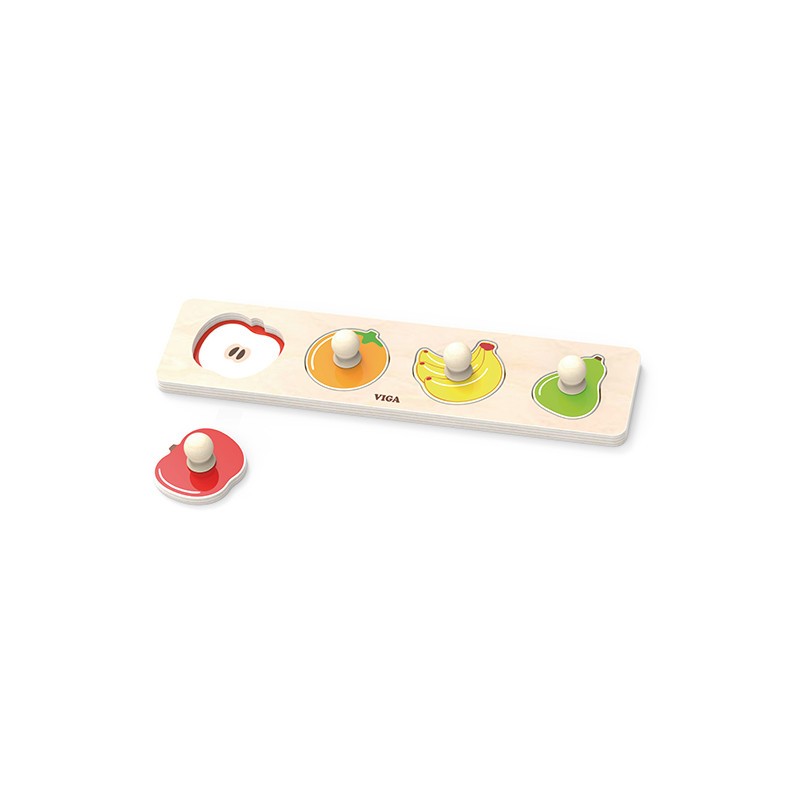 Puzzle Montessori cu mâner, Fructe, Viga