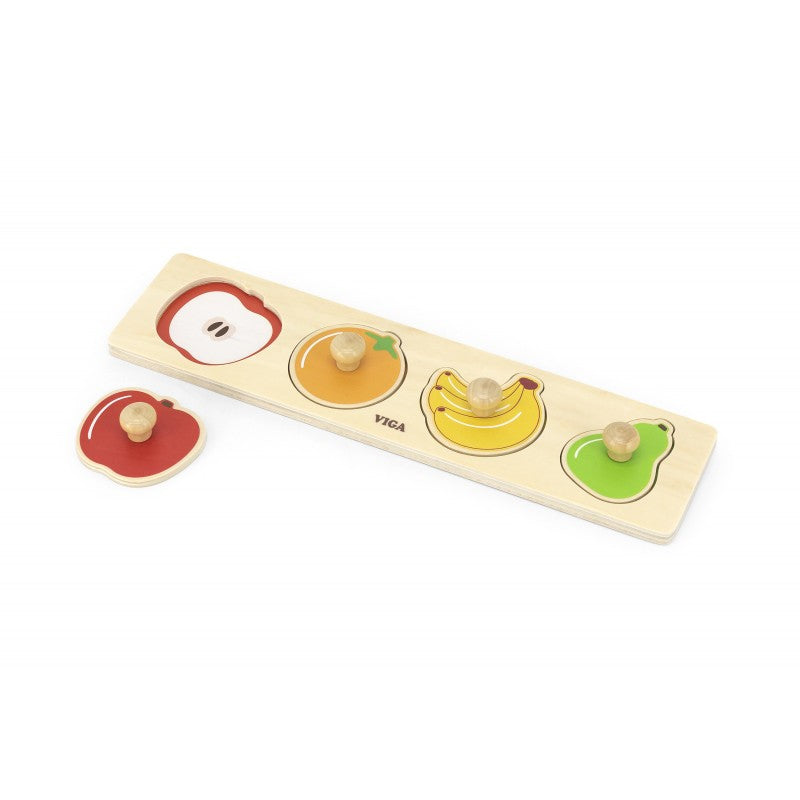 Puzzle Montessori cu mâner, Fructe, Viga