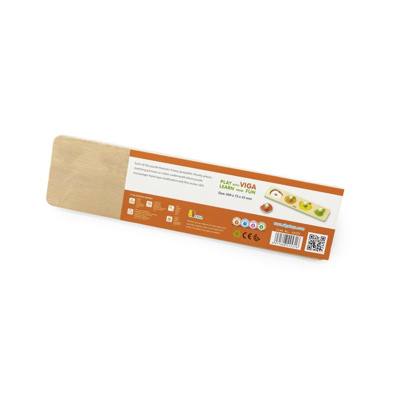 Puzzle Montessori cu mâner, Fructe, Viga