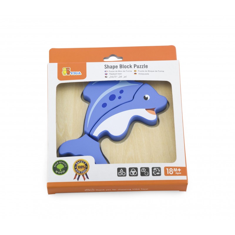 Puzzle din lemn - delfin, Viga