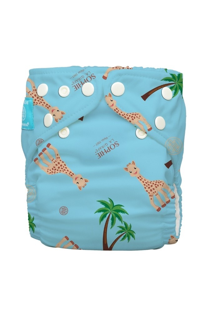 Scutec Textil Charlie Banana Sophie La Girafe ORGANIC Coco Blue Mărime Unică Cu Inserturi Din Cânepă
