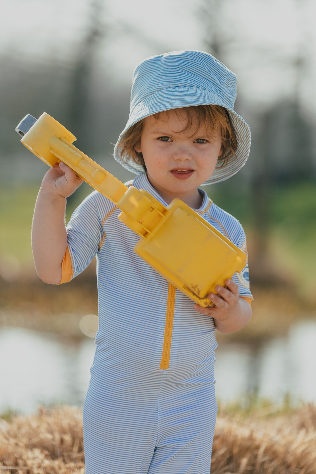 Pălărie de soare bucket UPF50+ - DucKsday - True Blue