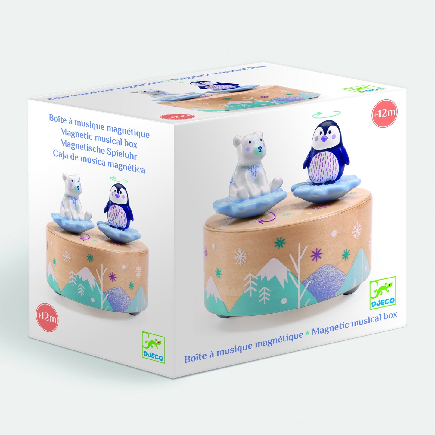 Cutie muzicală magnetică Dansul pinguinului cu ursulețul, Djeco