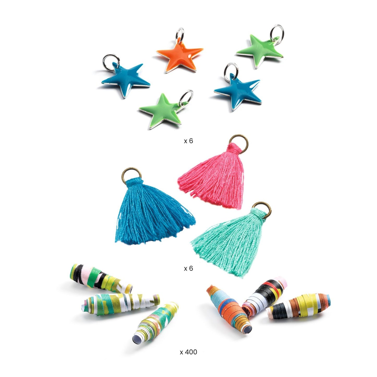 Atelier DIY de confecționat brățări cu mărgele din hârtie, culori Pop, Djeco