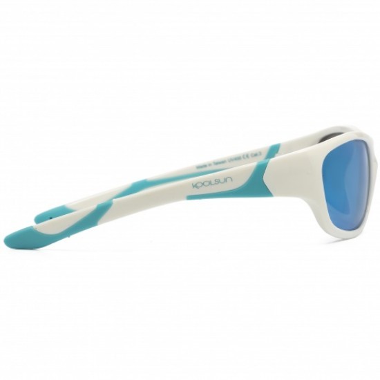 Ochelari de soare pentru copii - Koolsun Sport - White Ice Blue 3-8 ani