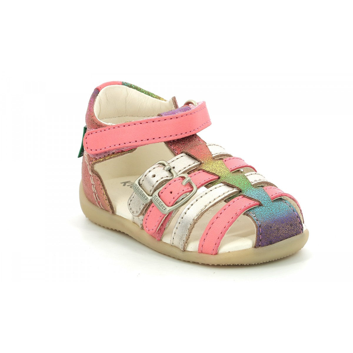 Sandale Kickers - Bigkro pink metallized - rainbow