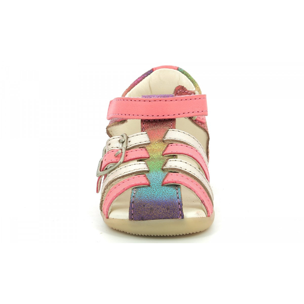 Sandale Kickers - Bigkro pink metallized - rainbow