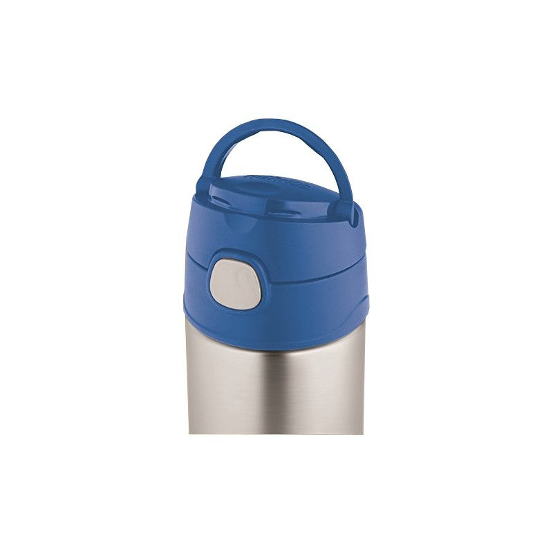 Termos pentru copii cu pai - albastru, 470 ml