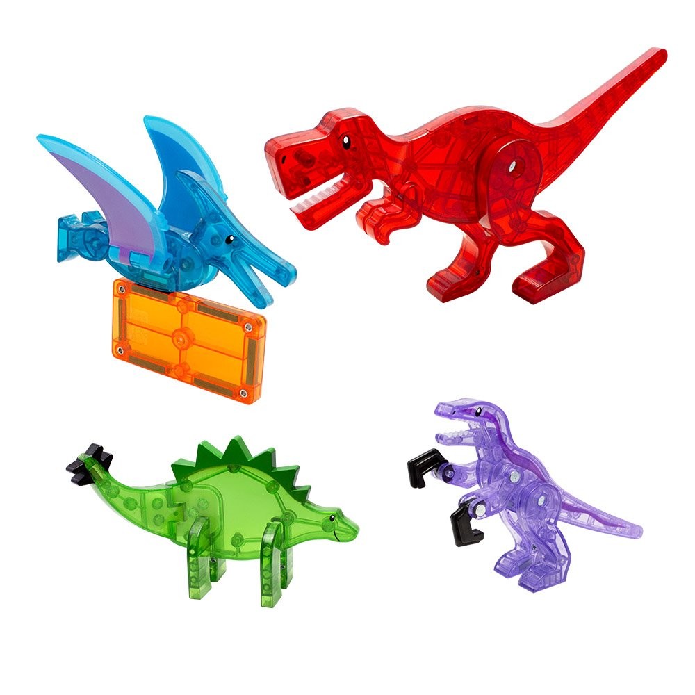 Magna Tiles Dino World, set magnetic 40 de piese