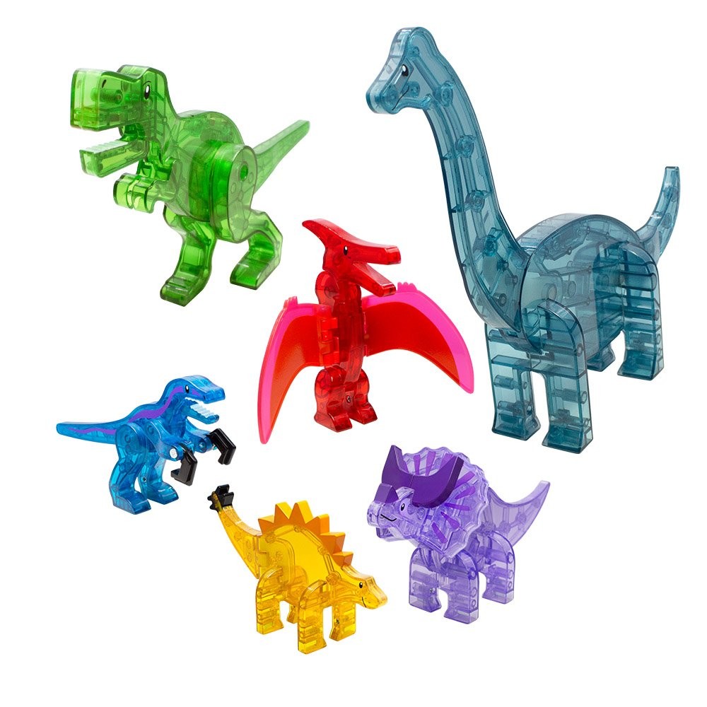 Magna-Tiles Dino World XL, set magnetic 50 de piese