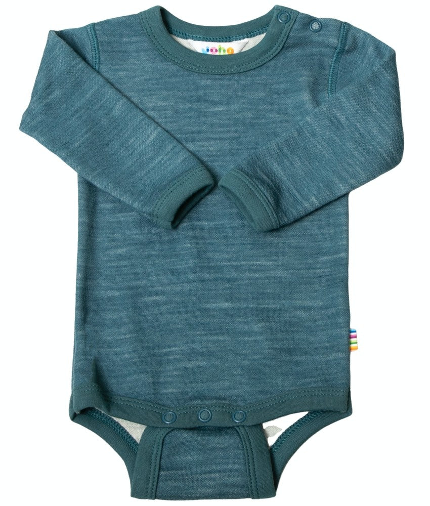 JOHA - Body din lana merinos si bambus organic - Plain Blue