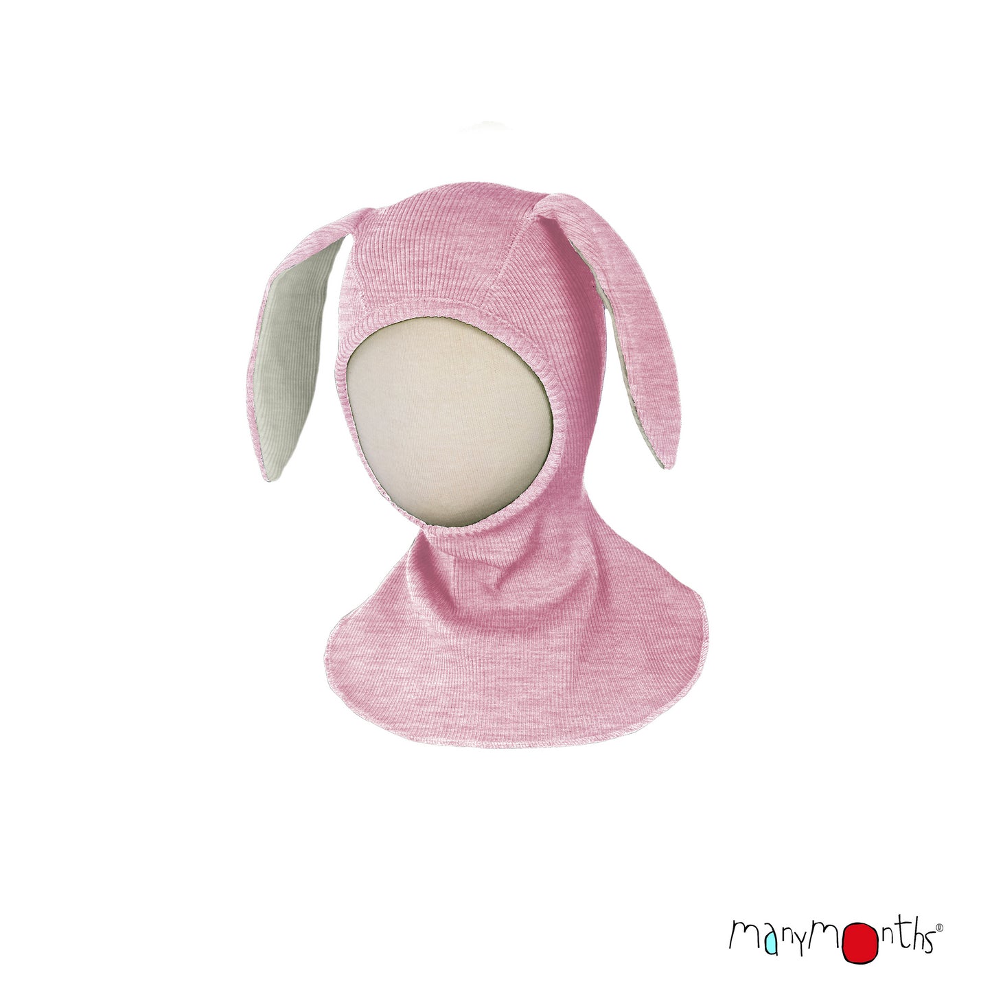 Cagulă ManyMonths Unique Bunny lână merinos - West Wind Rose