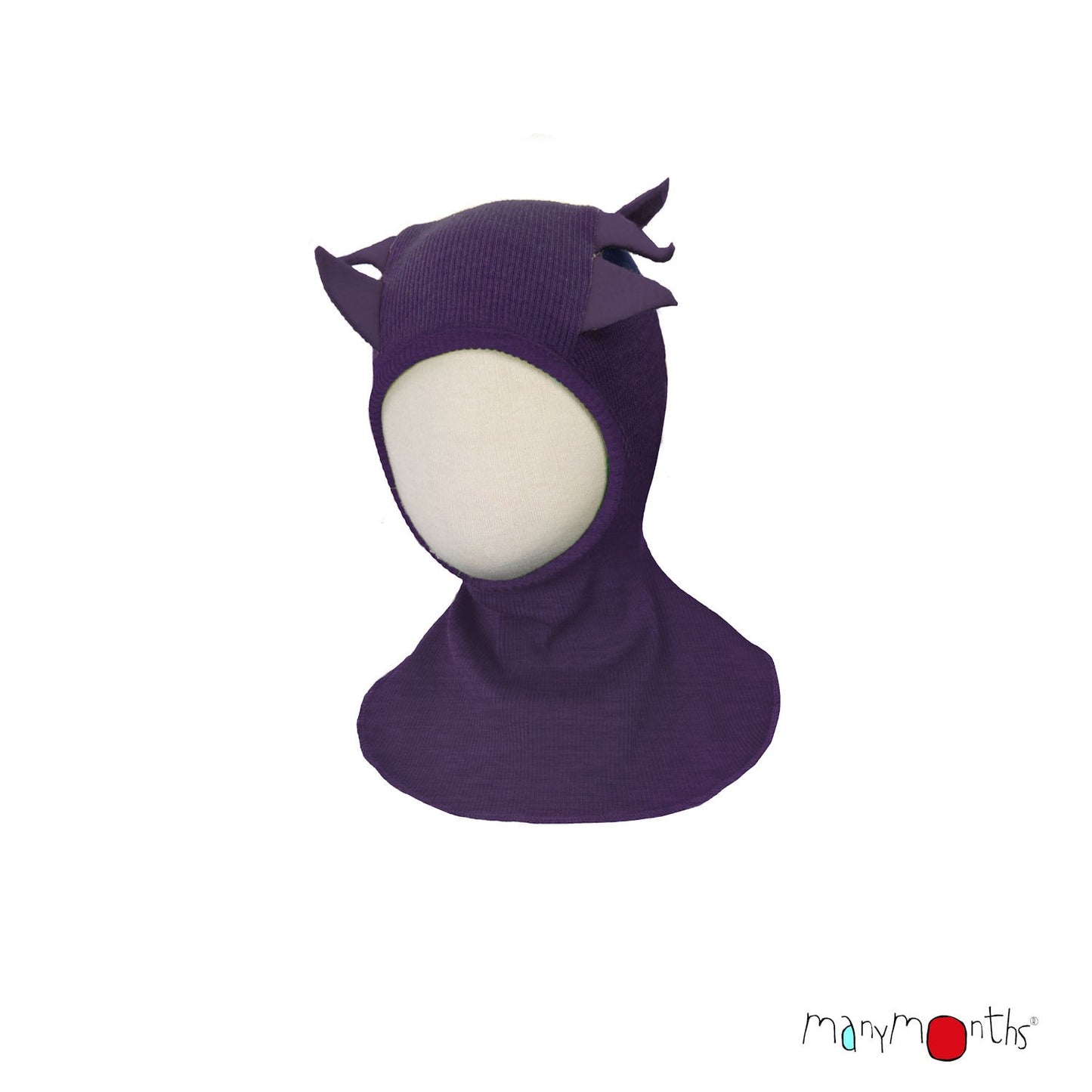 Cagulă ManyMonths Unique Dino din lână merinos - Dusty Grape