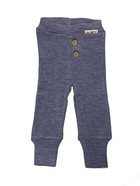Pantaloni Joggers ManyMonths din lână merinos pentru bebelusi - Blue Mist