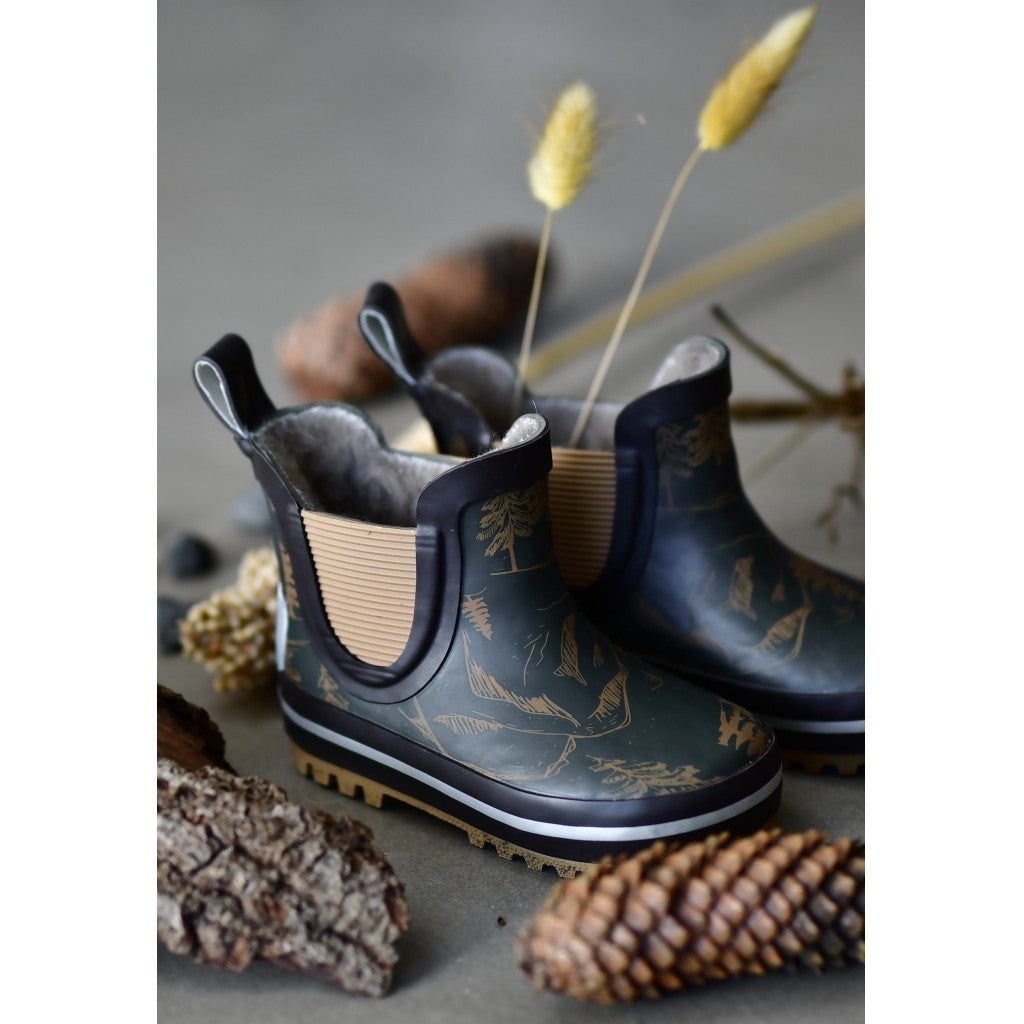 Cizme scurte captusite Mikk-Line - Winter Wellies Glitter - Forest Night