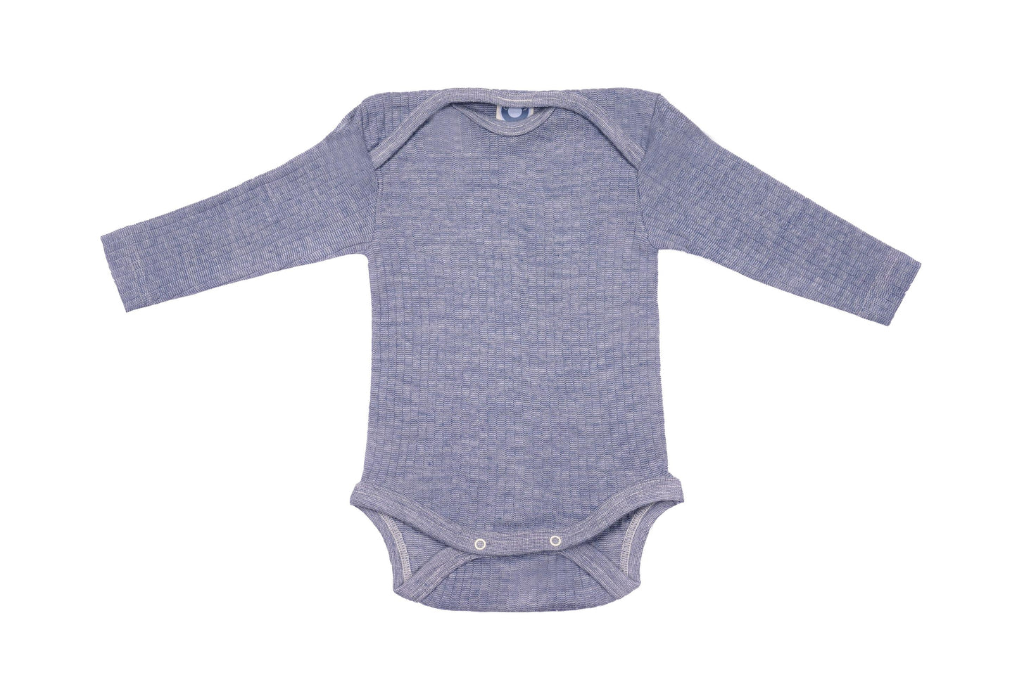 Body Cosilana din lână, mătase și bumbac, organic - Albastru cenusiu